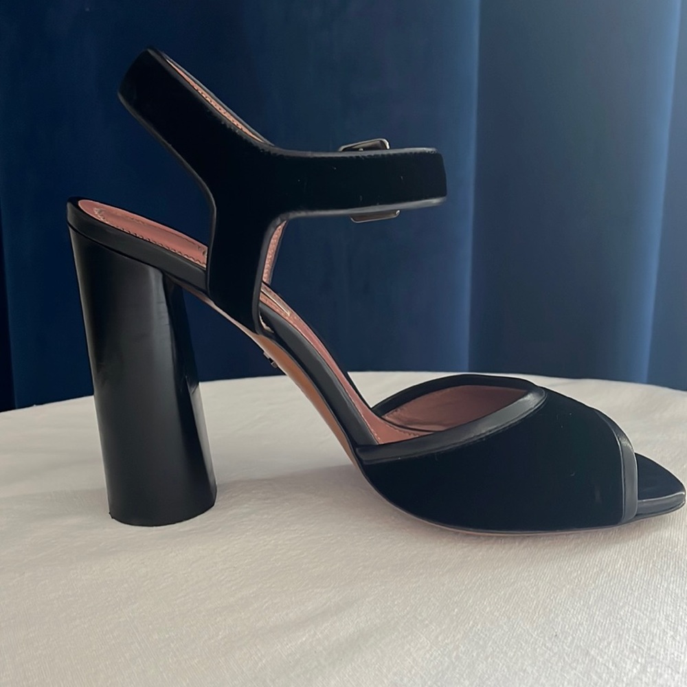 Bally velvet strap shoe